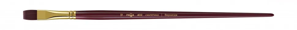 Кисть художественная, синтетика бордовая, Гамма "Вернисаж", плоская, длинная ручка №12#1