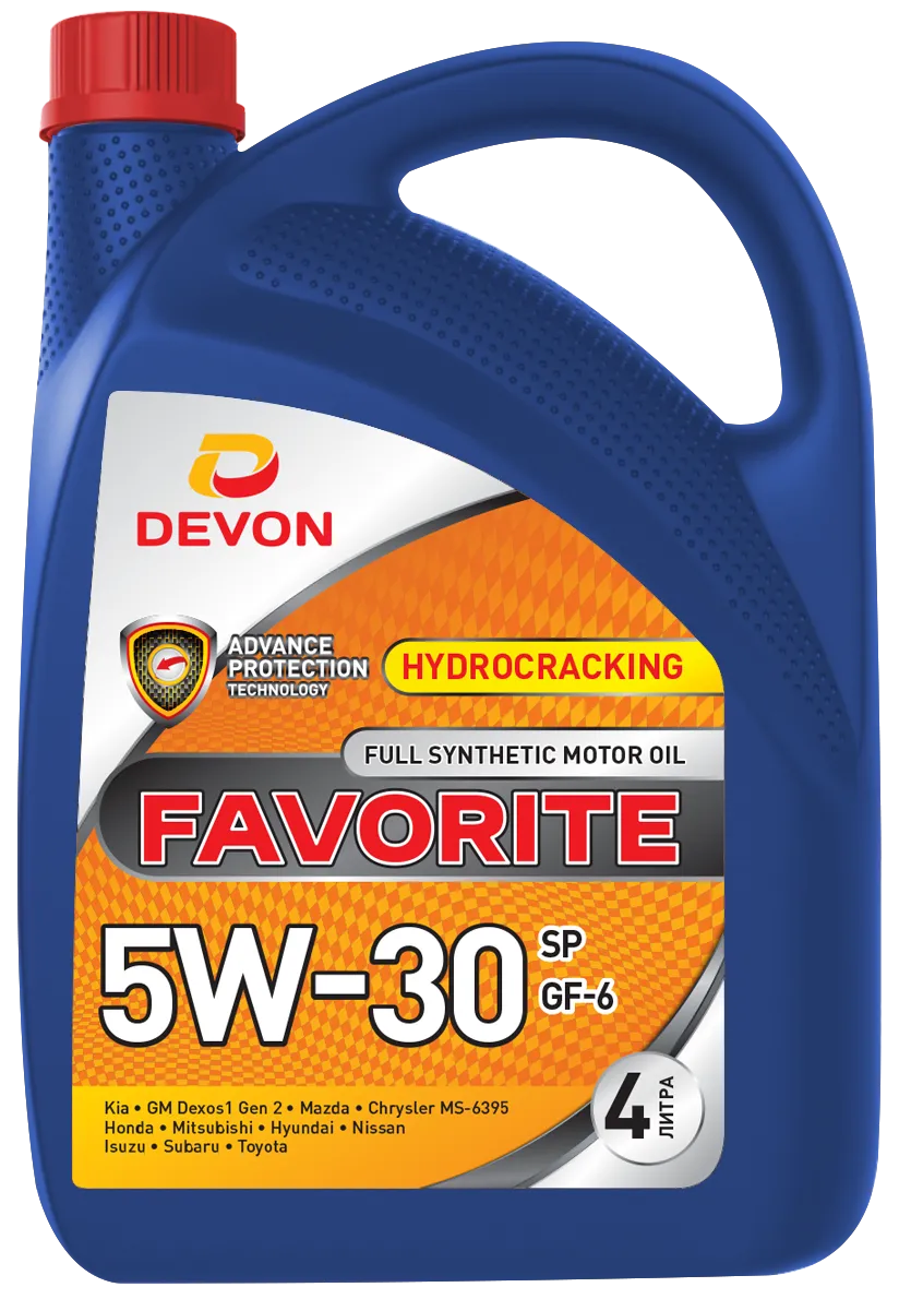Моторное масло Devon Favorite SAE 5W30 SP GF-6, 4 литра#1