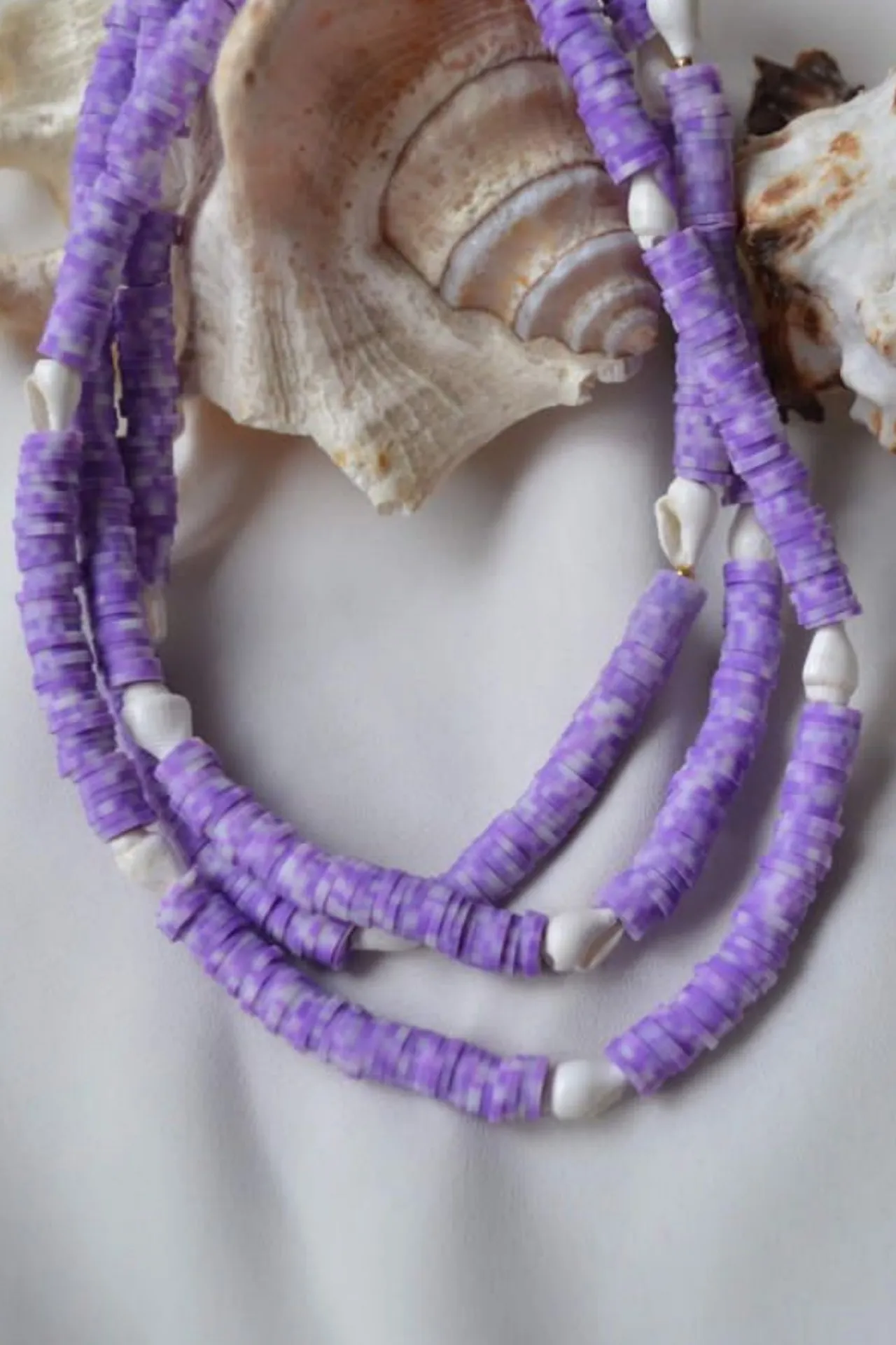 Ожерелье фиолетовый фимо, модель: ракушка ti014 Mori#1