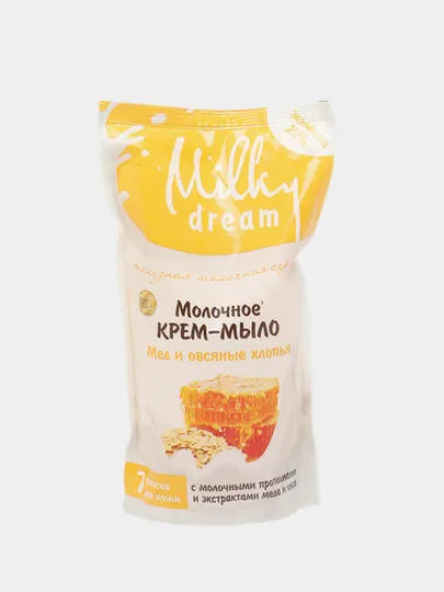 Milky Dream" жидкое мыло"Мед и  овсяные хлопья" 1000 мл. (дой-пак)#1