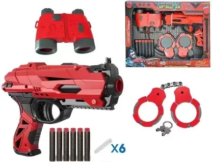 Детское оружие и дротики (многоцветный) FunBlast High Speed Manual Soft Bullet Gun с 6 пенопластовыми пулями#1