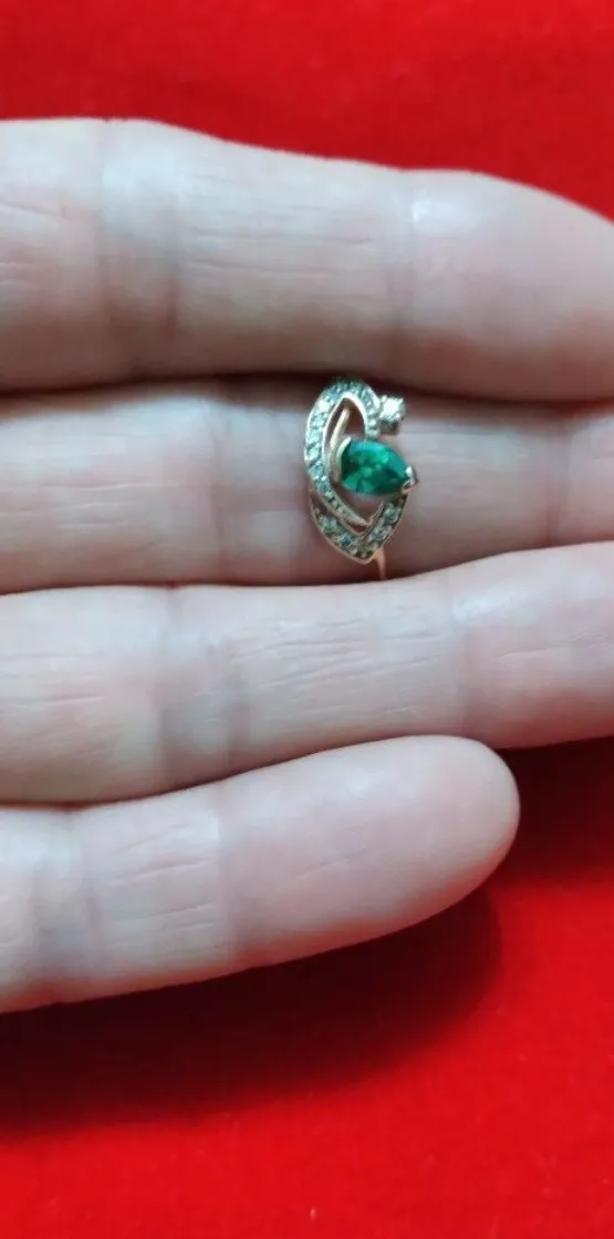 Кольцо изумруд с бриллиантами#1