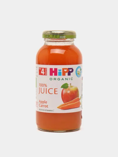 Детский натуральный сок HIPP яблоко, морковь, 200 мл#1