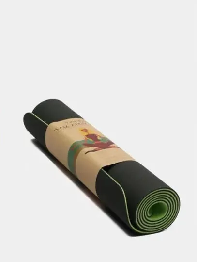 Коврик для йоги и фитнеса в комплекте с чехлом / мат для йоги двусторонний#1