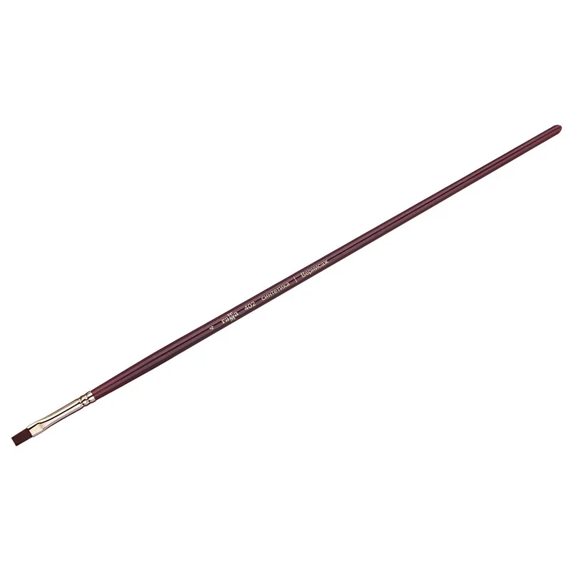 Кисть художественная, синтетика бордовая, Гамма "Вернисаж", плоская, длинная ручка №4#1