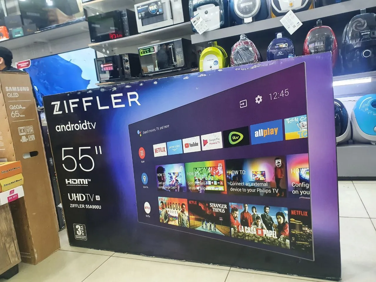 Телевизор Ziffler 55" 4K QLED Smart TV Android#1