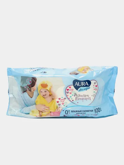 Влажные салфетки для детей AURA Ultra Comfort, 100 шт#1
