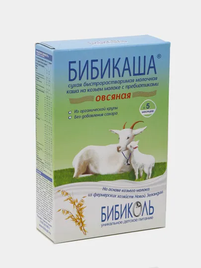 Бибикаша Бибиколь на козьем молоке овсяная с пребиотиками 4м+ 200 гр#1