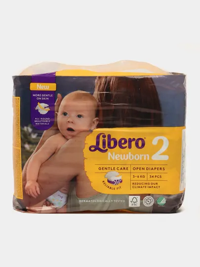 Подгузники Libero Newborn 2, 3-6 кг, 34 шт#1