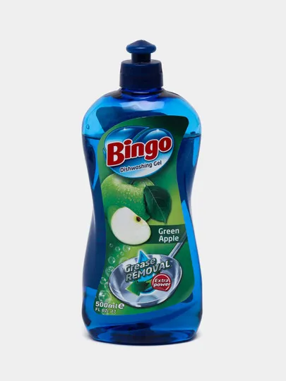 Средство для мытья посуды Bingo Green Apple, 500 мл#1