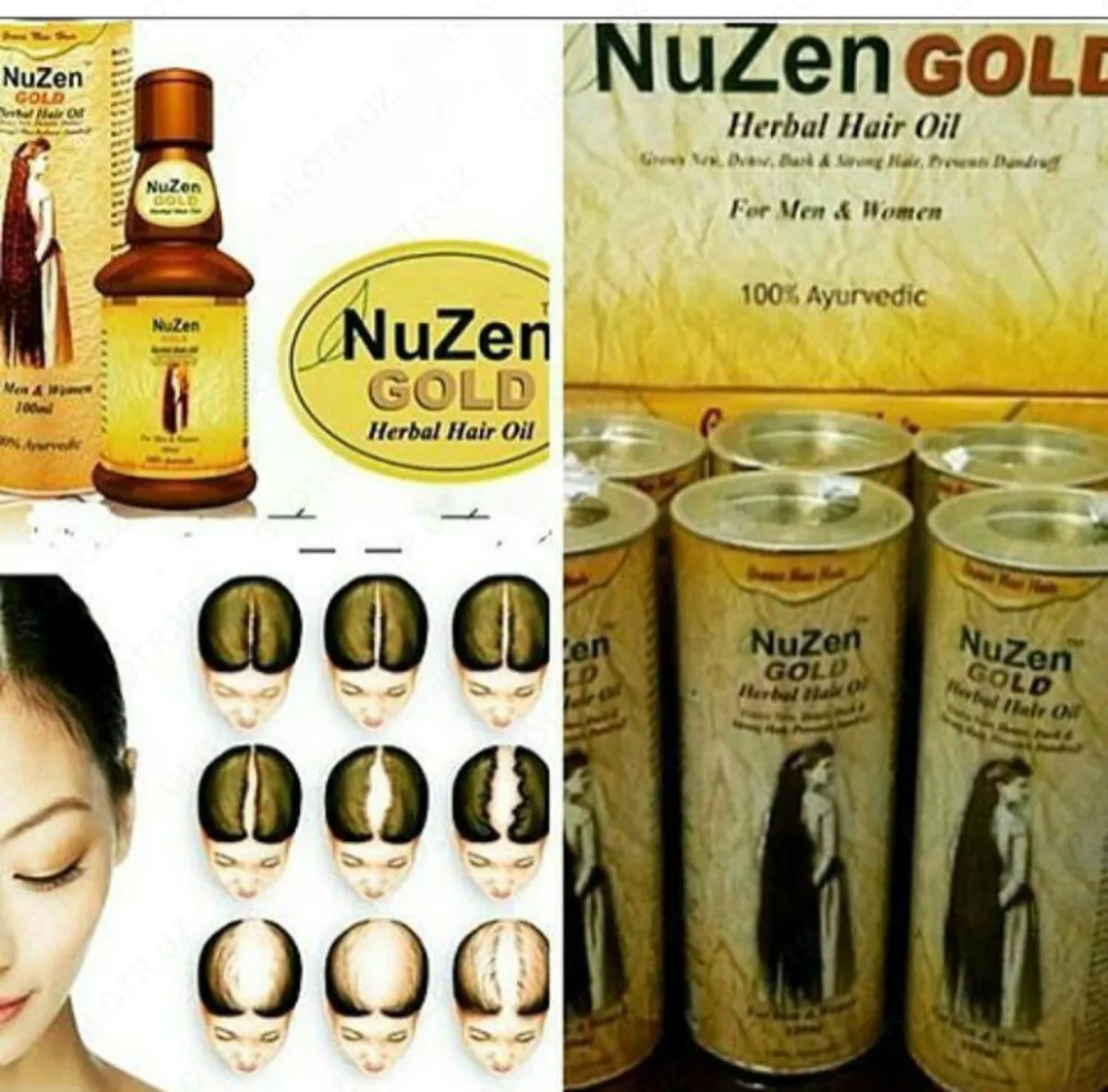 Масло для волос нацеленное на образование новых луковичек - Nuzen Gold#1