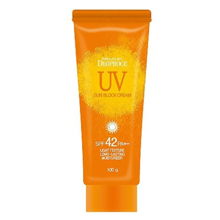 Крем солнцезащитный для лица и тела premium uv sunblock cream spf42/pa++ 100г 5578 Deoproce (Корея)#1