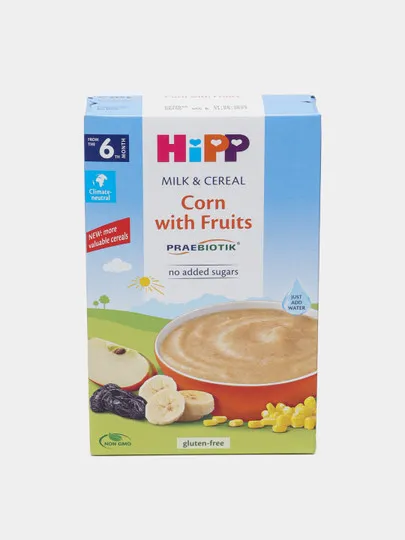 Детская молочная кукурузная каша HIPP Milk Pap  c фруктами, 250 гр#1