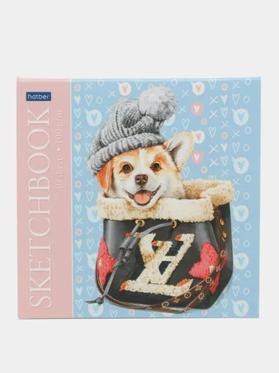 Блокнот Hatber Premium 40Б5лA Fashion Dogs SketchBook, 40 листов#1