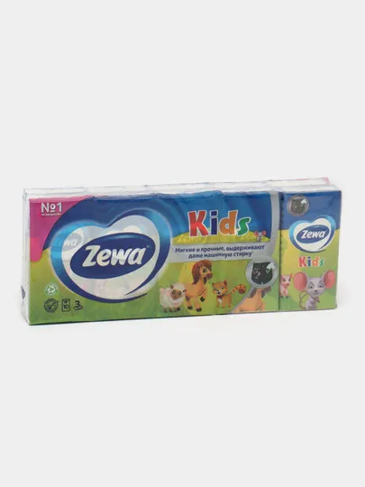 Платки для носа ZEWA Deluxe Kids Детские 3сл 10 шт 32 в коробке#1