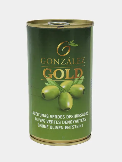 Оливки зелёные Gonzalez Gold, с косточкой, 370 г#1