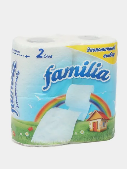 Туалетная бумага Familia Plus, 2 слоя, 4 шт#1