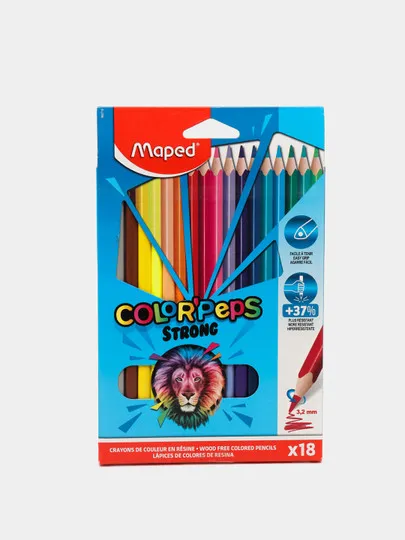 Карандаши повышенной точности Maped Color'Peps Strong, 18 цветов#1
