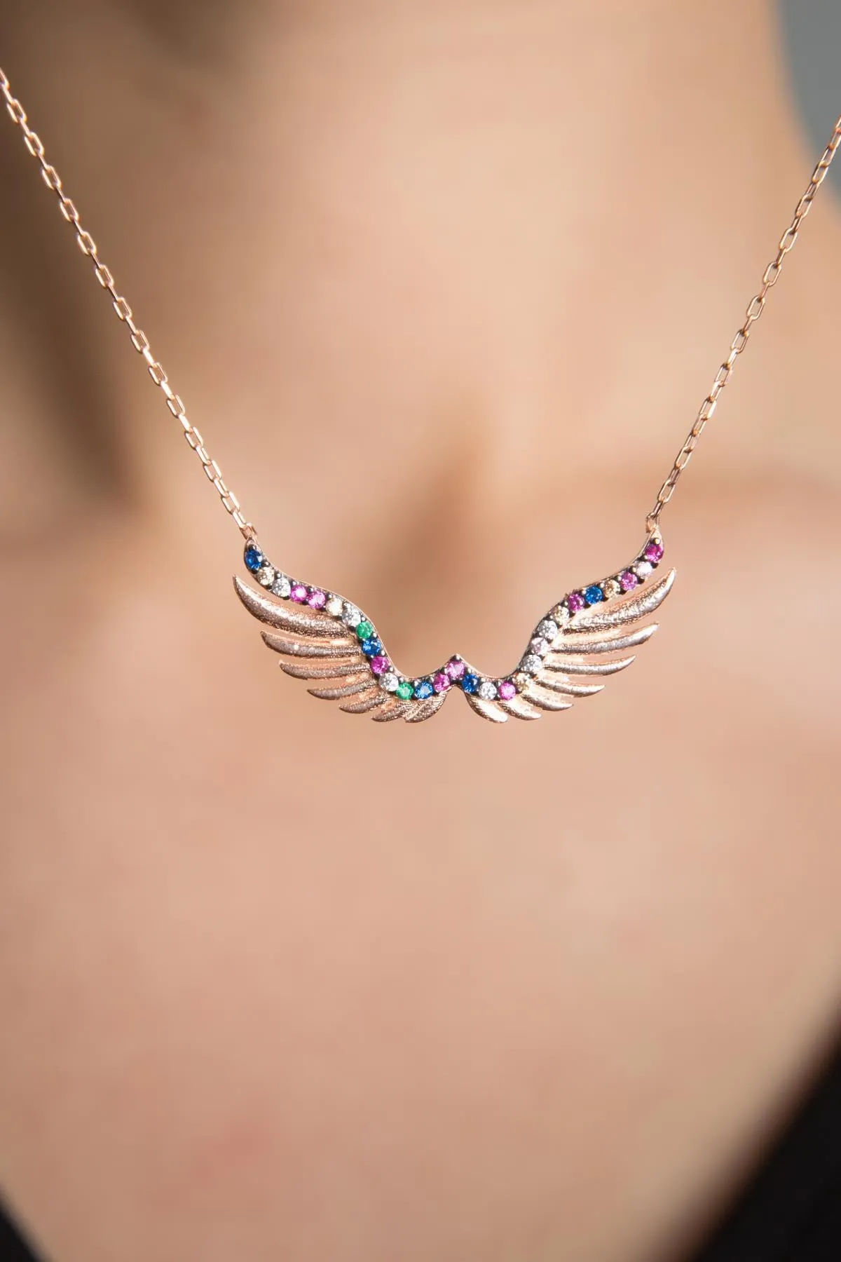 Серебряное ожерелье, модель: крылья ангела pp2600 Larin Silver#1