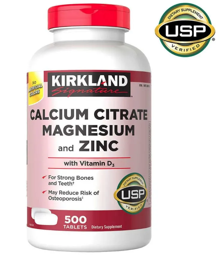Kaltsiy sitrat, magniy va sink  Kirkland Signature Kirkland Calcium citrate magnesium zinc 500 dona#1