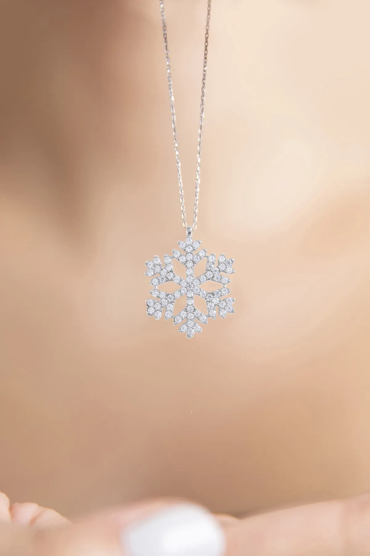 Серебряное ожерелье, модель: снежинка p2049 Larin Silver#1