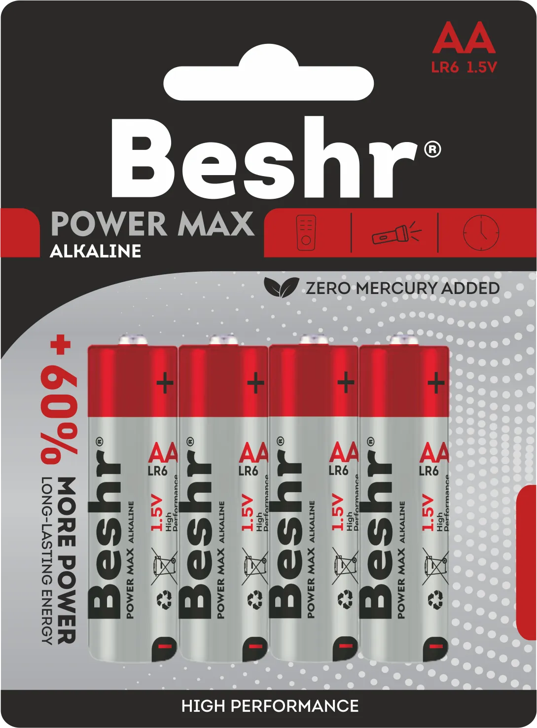 Батарейки Power max Alkaline 4B AAA, АА 1.5V#1