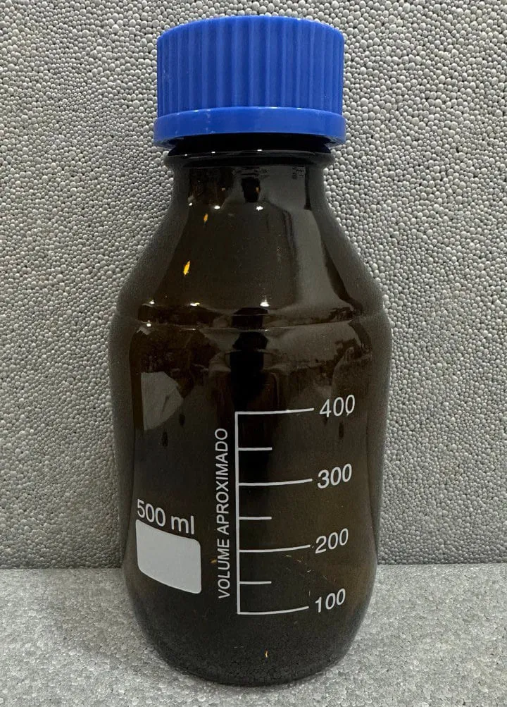 Бутылка для реактивов с навинчивающейся крышкой 500 мл, янтарь, содовое стекло#1