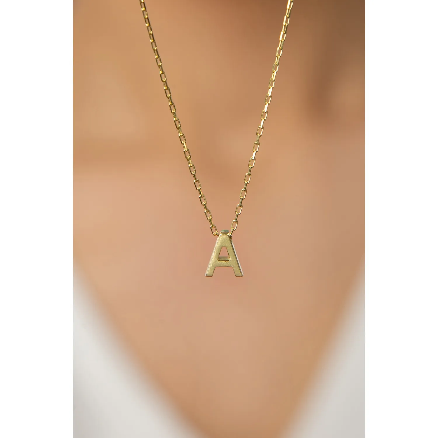 Серебряное ожерелье с буквой A в обьёме 3d pp001l Larin Silver#1