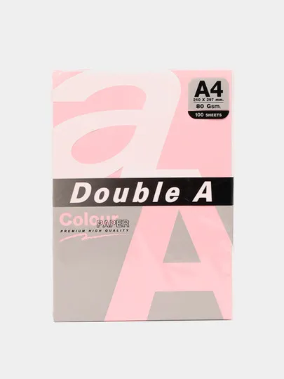 Бумага офисная Colour Double A, 80 гр, А4, 100 листов, розовая#1