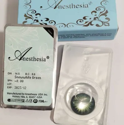 Контактные линзы "Anesthesia Snowwhite Green"#1