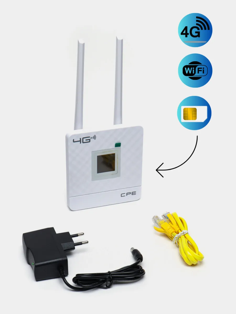 Wi-Fi router modem 4G CPE 903 SIM karta uyasi bilan, 2 antennali#1