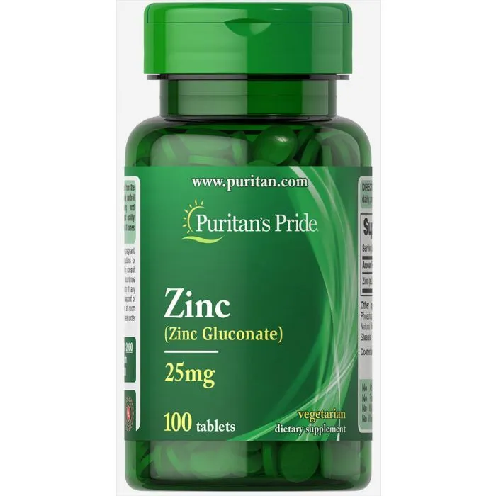 Цинк глюконат, Zinc, Puritan's Pride, 25 мг, 100 таблеток#1
