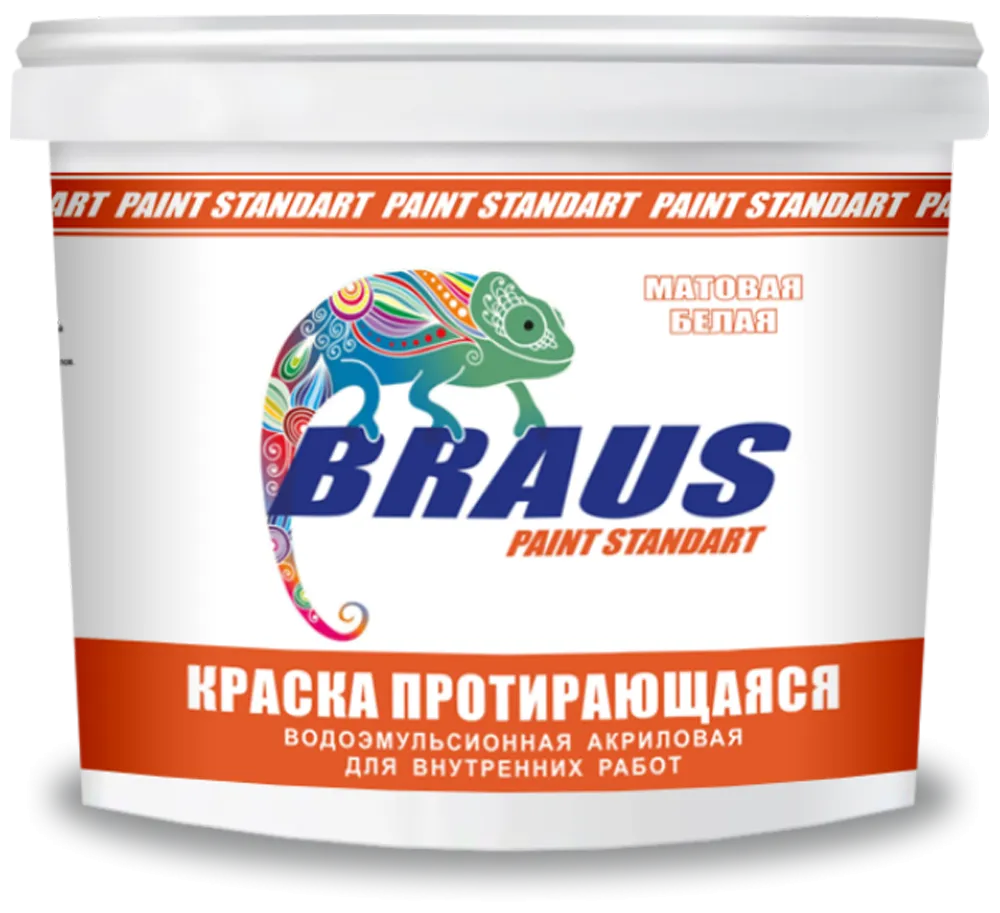 Краска протирающаяся для стен и потолков "braus-standart" (для внутренних работ)#1