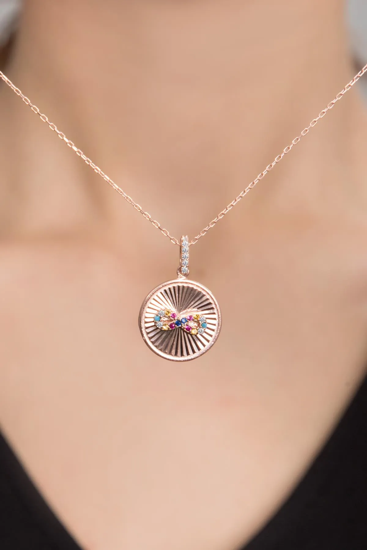 Серебряное ожерелье с розовым покрытием pp2518 Larin Silver#1