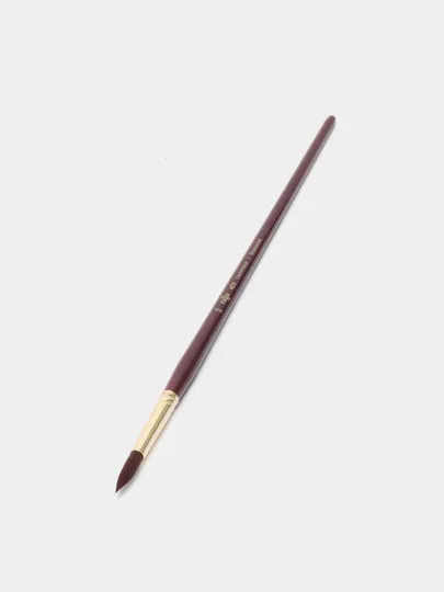 Кисть художественная Гамма Вернисаж №20, синтетика бордовая, круглая длинная ручка #1