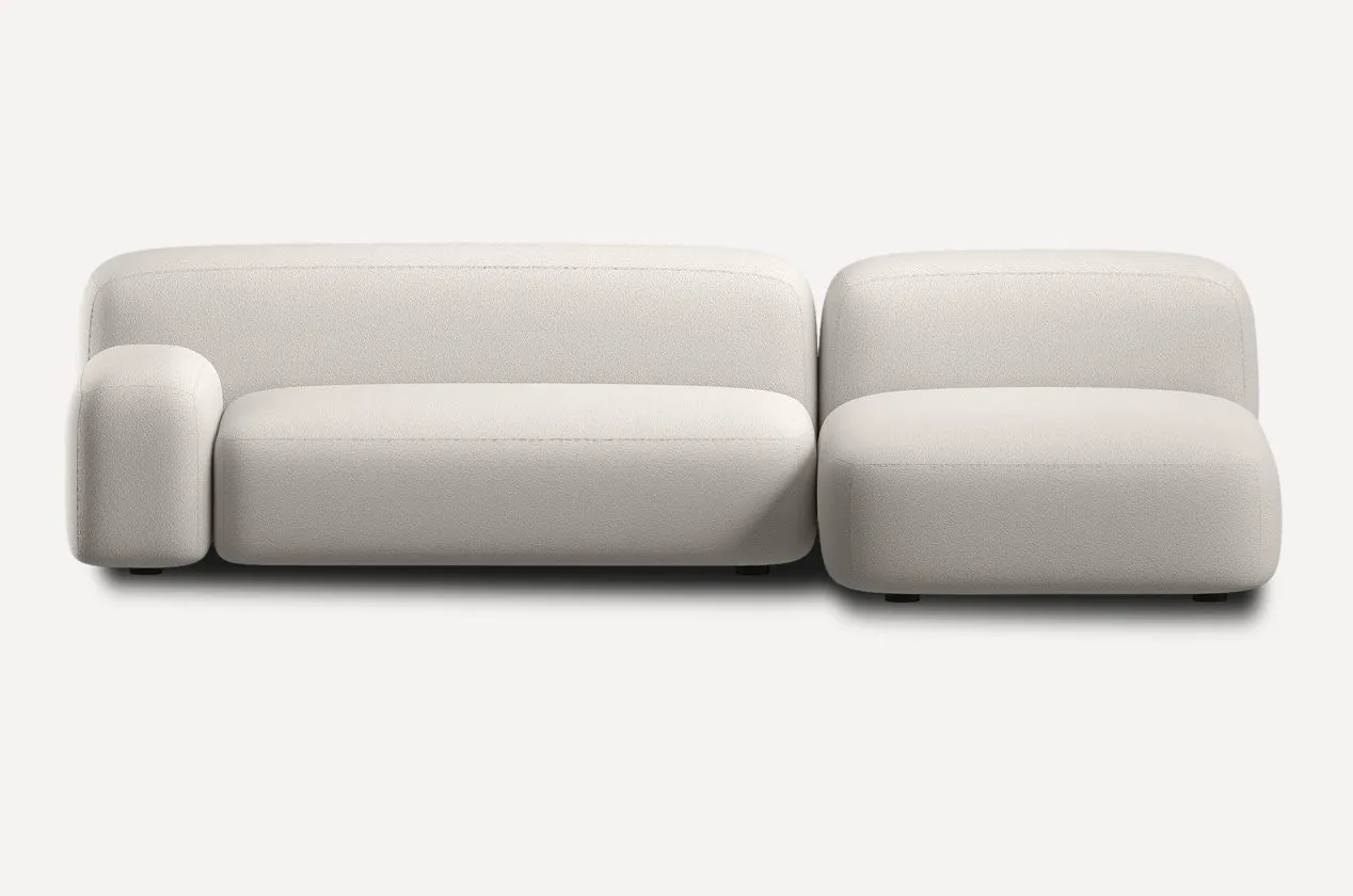 Модульный диван Риббл-2 Bucle White#1