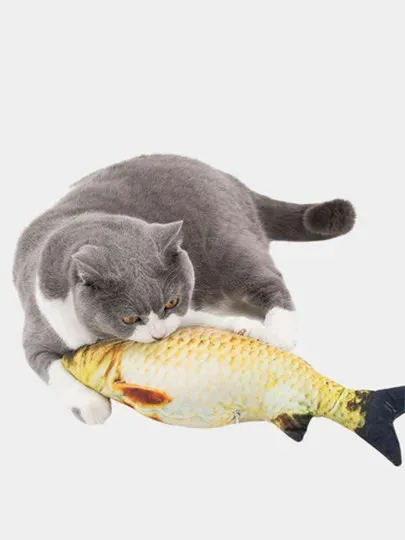 Игрушка для кошек плюшевая "Рыба" с кошачьей мятой внутри#1
