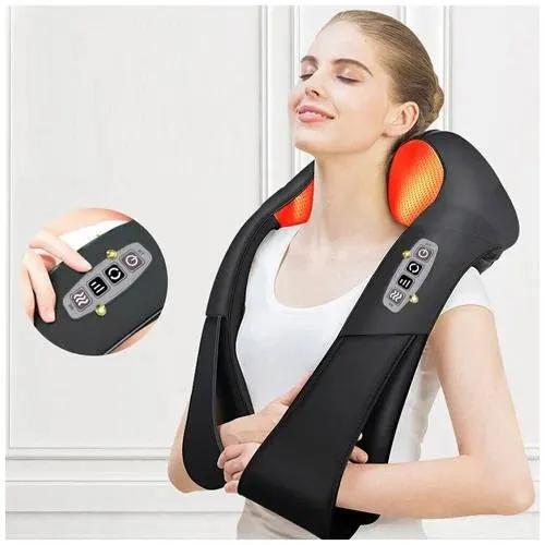 Роликовый массажер NECK для шеи, спины и плеч с инфракрасным прогревом