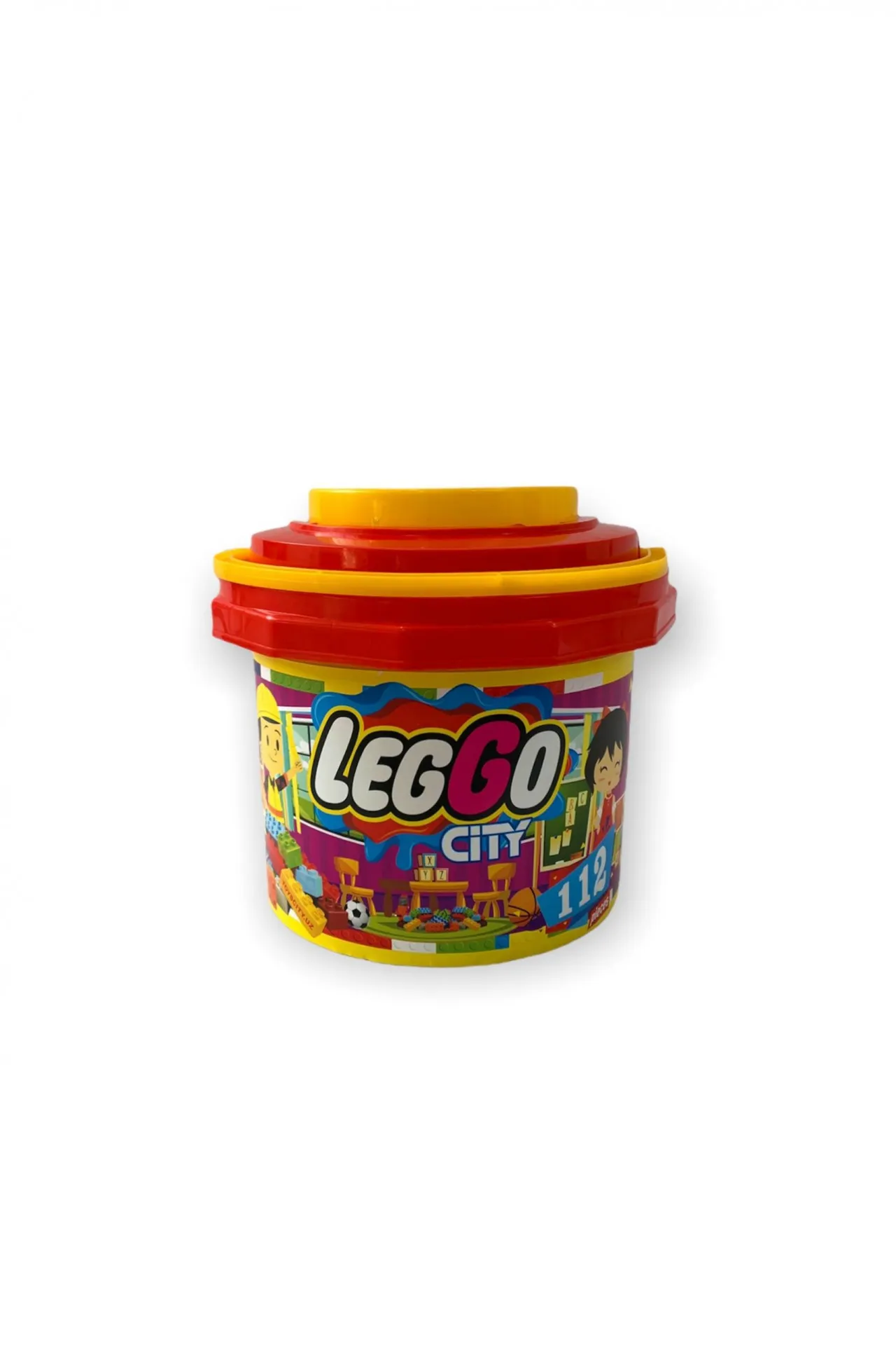 Lego 112 qismlari d038 shk o'yinchoqlari bilan chelak#1