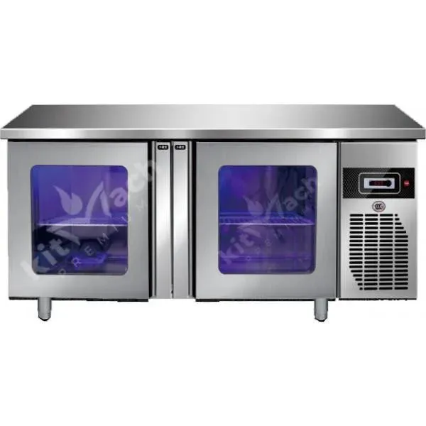 Стол Холодильник TZ350L2CG со стеклом 1500*800*800 мм (2 дв.)#1