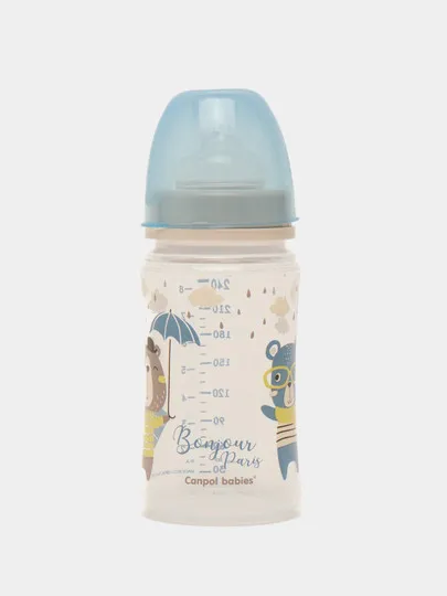 Антиколиковая бутылочка с широким горлышком Canpol babies EasyStart Bonjour Paris, 240 мл#1