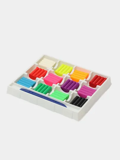 Пластилин Лео LPMCF-0112 "Играй", восковой, неоновые цвета, 144 г, 12 цветов#1