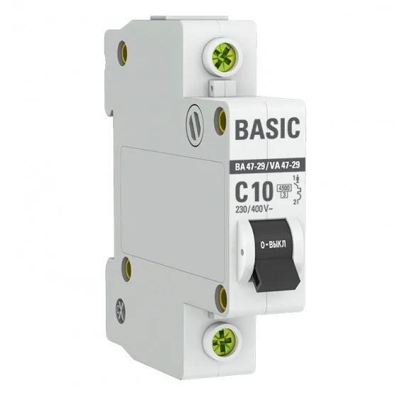 Автоматический выключатель 1P 10А (C) 4,5кА ВА 47-29 EKF Basic#1