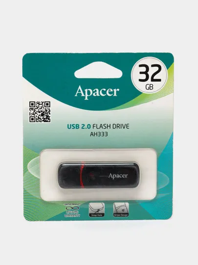 Карта памяти Apacer USB2.0 Flash Drive AH333 32GB Black (AP32GAH333B-1)#1