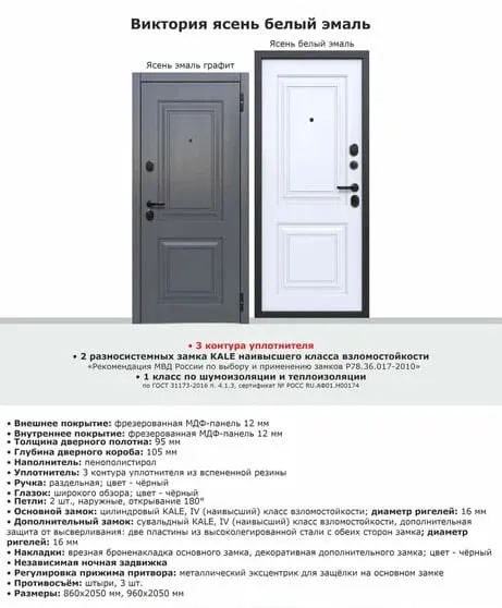 Дверь 7,5 см Порту эмаль серая/эмаль белая#1