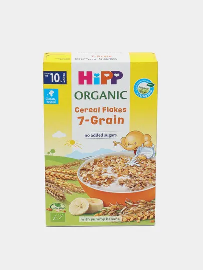 Детская безмолочная органическая каша HIPP Cereal Pap, из 7 злаков, с бананом, 200 г#1