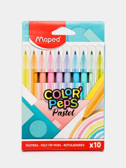 Пастельные фломастеры Maped Color'Peps Pastel, 10 цветов#1