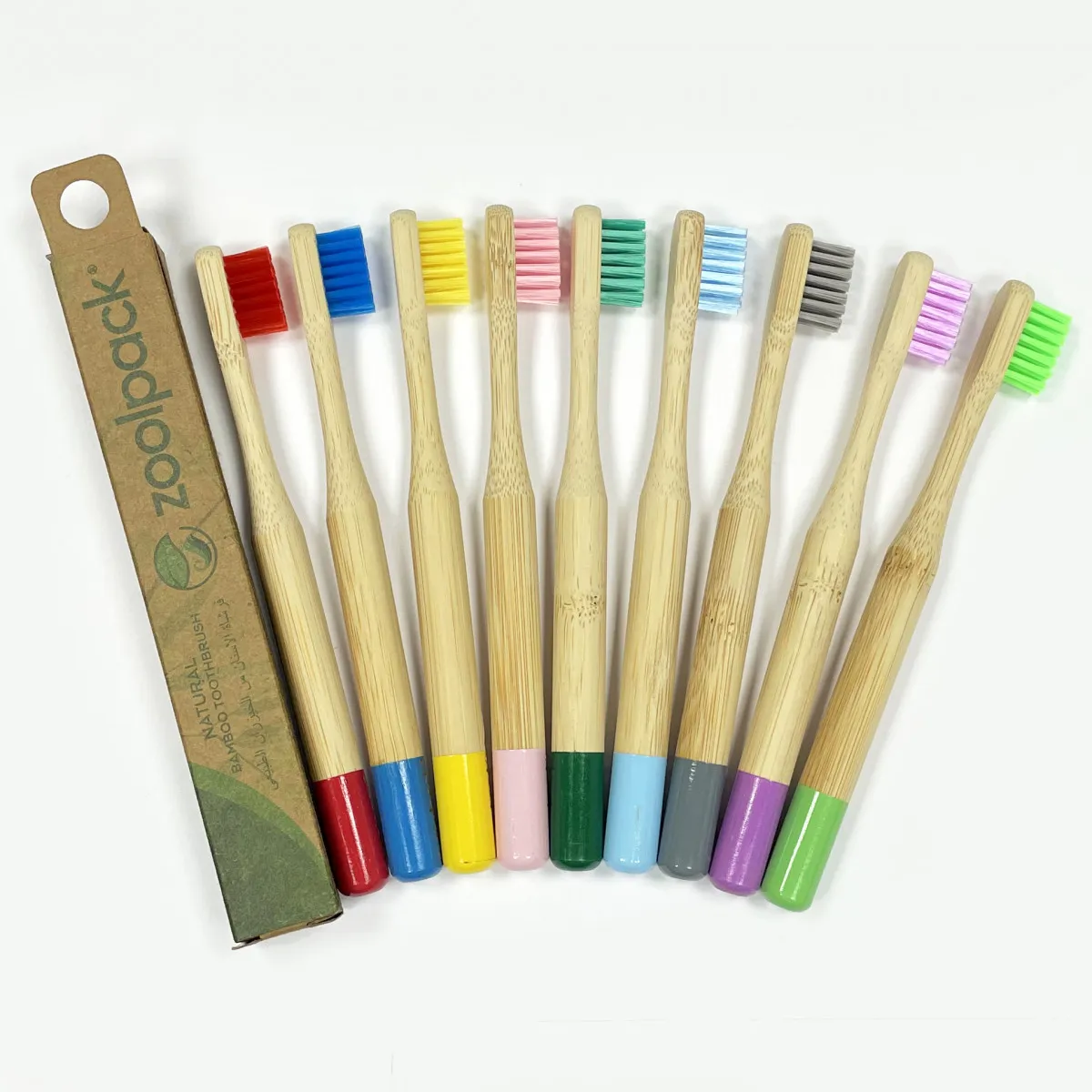 Детская зубная щетка  натурального бамбука Zoolpack  Разные цвета (152C)#1