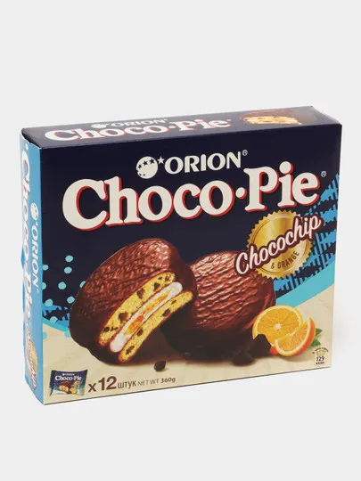 Choco Pie Chocochip Orange в глазури 360г, 12*8шт в коробке#1