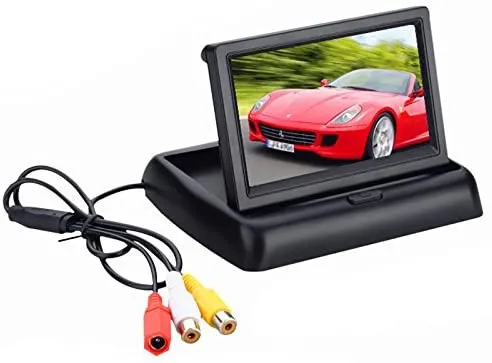 Ikkita video chiqishi bilan avtomobil monitori katlanadigan xavfsizlik TFT monitori#1